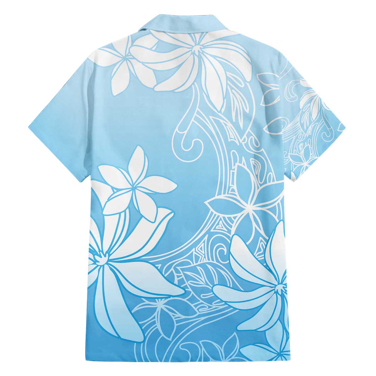 Tiare Tahiti Family Matching Off The Shoulder Long Sleeve Dress and Hawaiian Shirt Blue Polynesia Motifs LT05 - Polynesian Pride