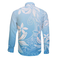 Tiare Tahiti Family Matching Off Shoulder Maxi Dress and Hawaiian Shirt Blue Polynesia Motifs - Polynesian Pride