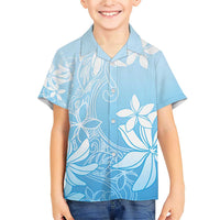 Tiare Tahiti Family Matching Short Sleeve Bodycon Dress and Hawaiian Shirt Blue Polynesia Motifs LT05 Son's Shirt Blue - Polynesian Pride