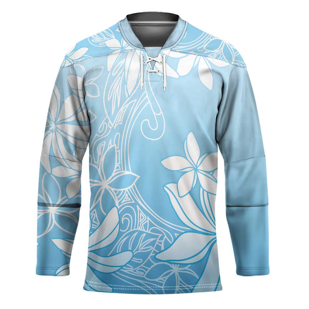 Tiare Tahiti Hockey Jersey Blue Polynesia Motifs - Polynesian Pride