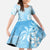 Tiare Tahiti Kid Short Sleeve Dress Blue Polynesia Motifs - Polynesian Pride