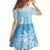 Tiare Tahiti Kid Short Sleeve Dress Blue Polynesia Motifs - Polynesian Pride