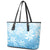Tiare Tahiti Leather Tote Bag Blue Polynesia Motifs - Polynesian Pride