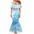 Tiare Tahiti Mermaid Dress Blue Polynesia Motifs - Polynesian Pride