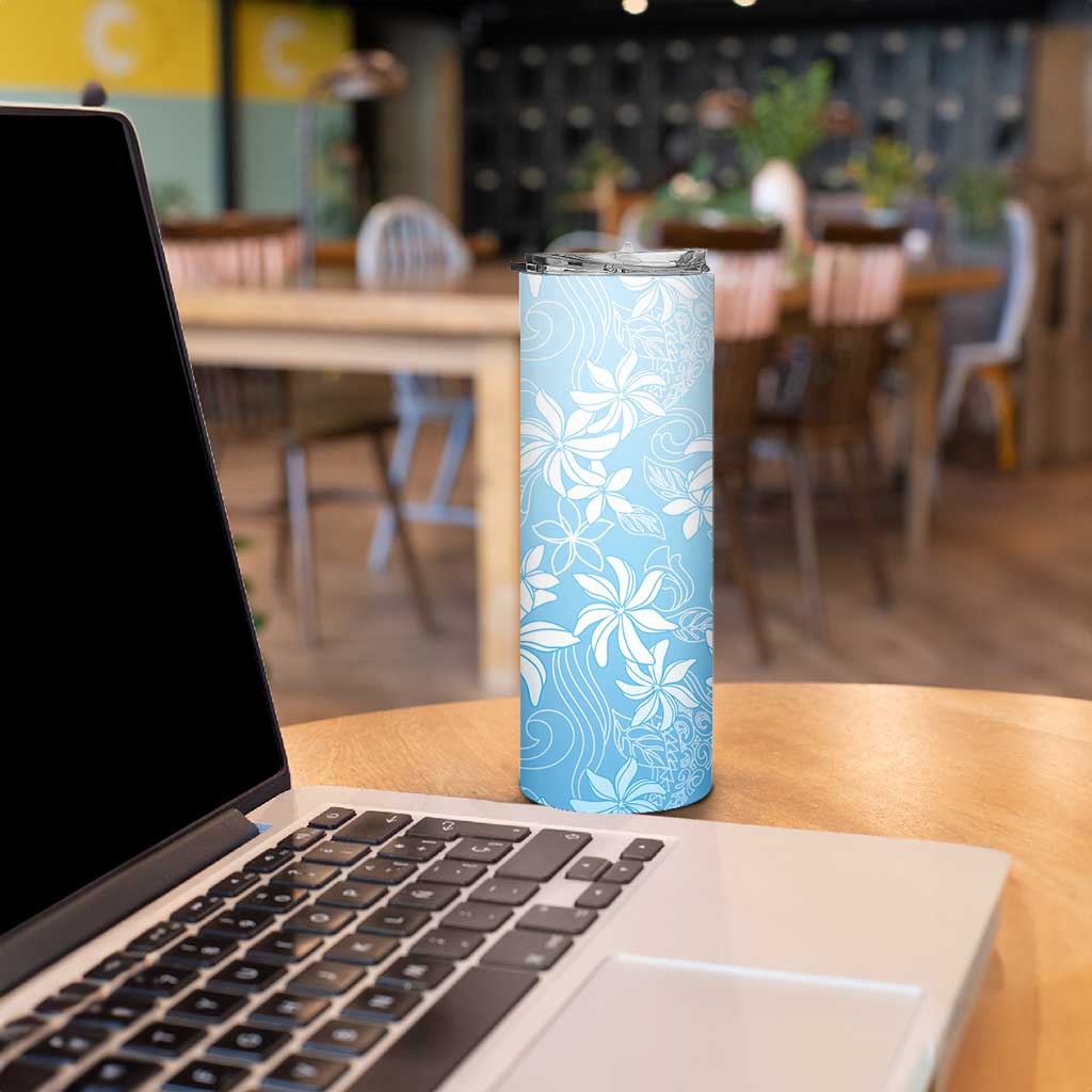 Tiare Tahiti Skinny Tumbler Blue Polynesia Motifs - Polynesian Pride