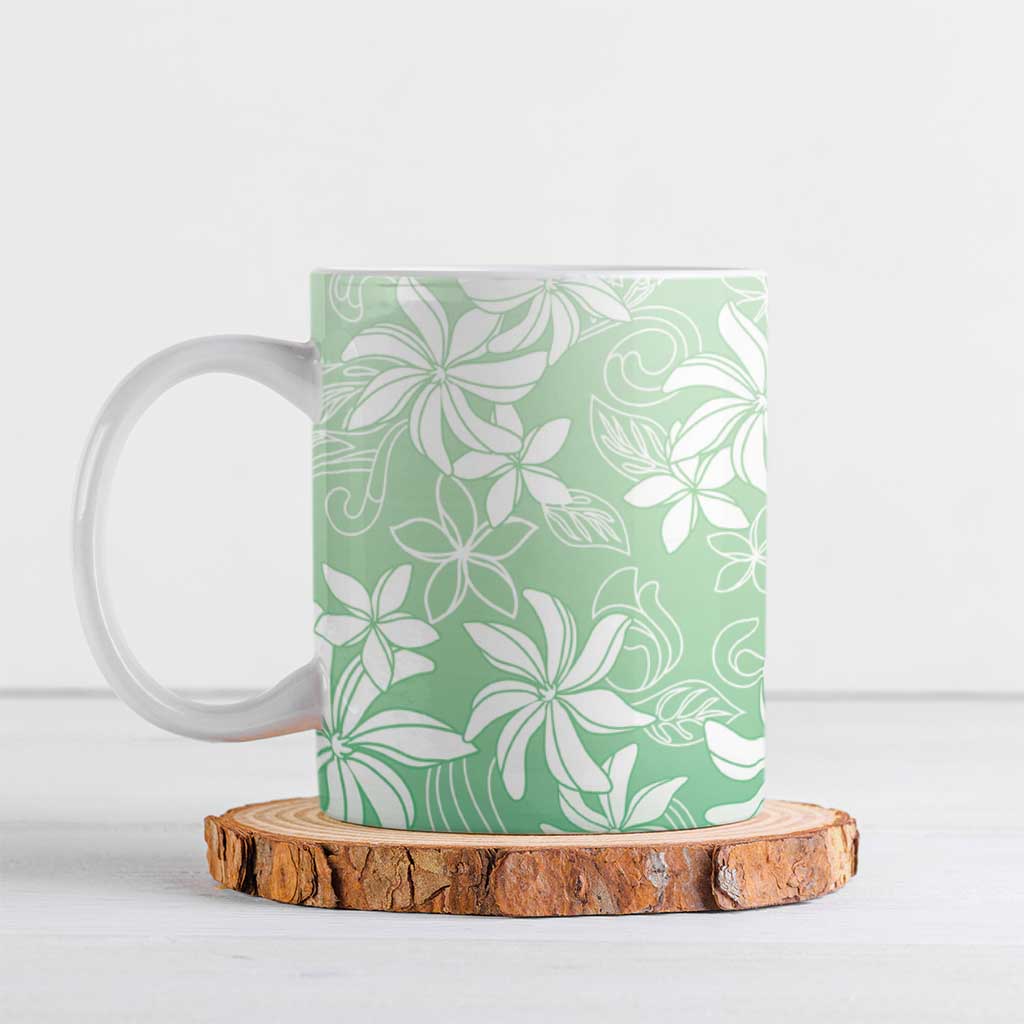 Tiare Tahiti Ceramic Mug Matcha Polynesia Motifs - Polynesian Pride