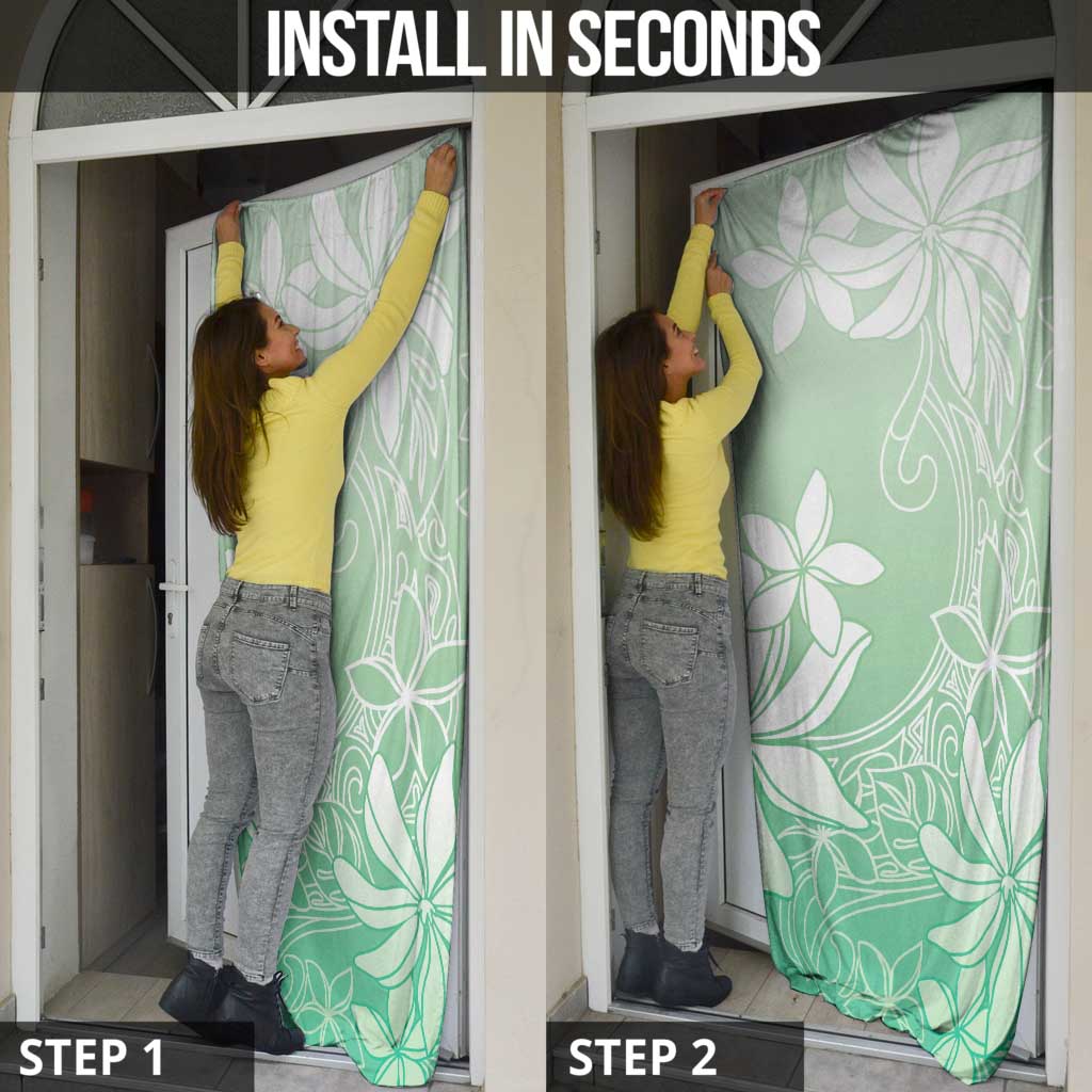 Tiare Tahiti Door Cover Matcha Polynesia Motifs LT05 - Polynesian Pride