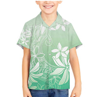 Tiare Tahiti Family Matching Mermaid Dress and Hawaiian Shirt Matcha Polynesia Motifs LT05 Son's Shirt Green - Polynesian Pride