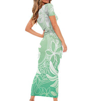 Tiare Tahiti Family Matching Short Sleeve Bodycon Dress and Hawaiian Shirt Matcha Polynesia Motifs LT05 - Polynesian Pride