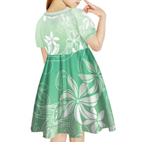 Tiare Tahiti Kid Short Sleeve Dress Matcha Polynesia Motifs - Polynesian Pride