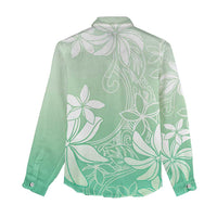Tiare Tahiti Women Casual Shirt Matcha Polynesia Motifs LT05 - Polynesian Pride
