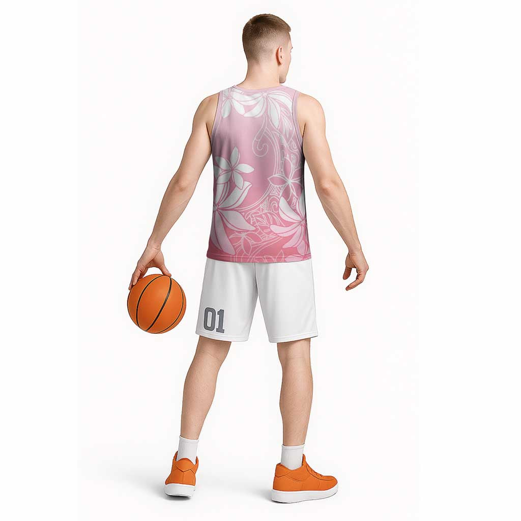 Tiare Tahiti Basketball Jersey Pink Polynesia Motifs - Polynesian Pride