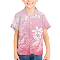 Tiare Tahiti Family Matching Long Sleeve Bodycon Dress and Hawaiian Shirt Pink Polynesia Motifs LT05 Son's Shirt Pink - Polynesian Pride