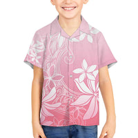 Tiare Tahiti Family Matching Off The Shoulder Long Sleeve Dress and Hawaiian Shirt Pink Polynesia Motifs LT05 Son's Shirt Pink - Polynesian Pride