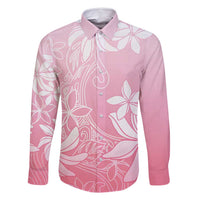 Tiare Tahiti Family Matching Tank Maxi Dress and Hawaiian Shirt Pink Polynesia Motifs LT05 Dad's Shirt - Long Sleeve Pink - Polynesian Pride