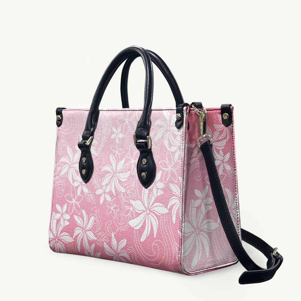 Tiare Tahiti Leather Bag Pink Polynesia Motifs LT05 Pink - Polynesian Pride
