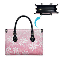 Tiare Tahiti Leather Bag Pink Polynesia Motifs LT05 - Polynesian Pride