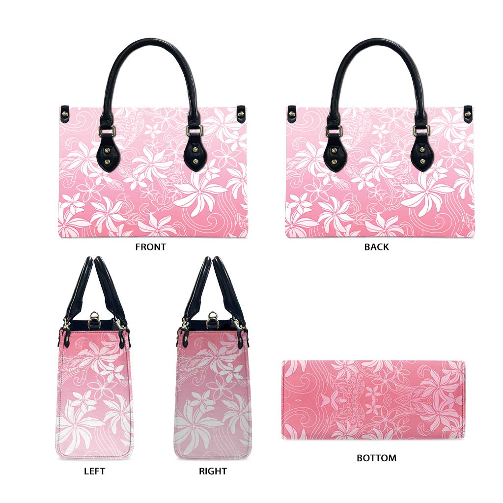 Tiare Tahiti Leather Bag Pink Polynesia Motifs LT05 - Polynesian Pride