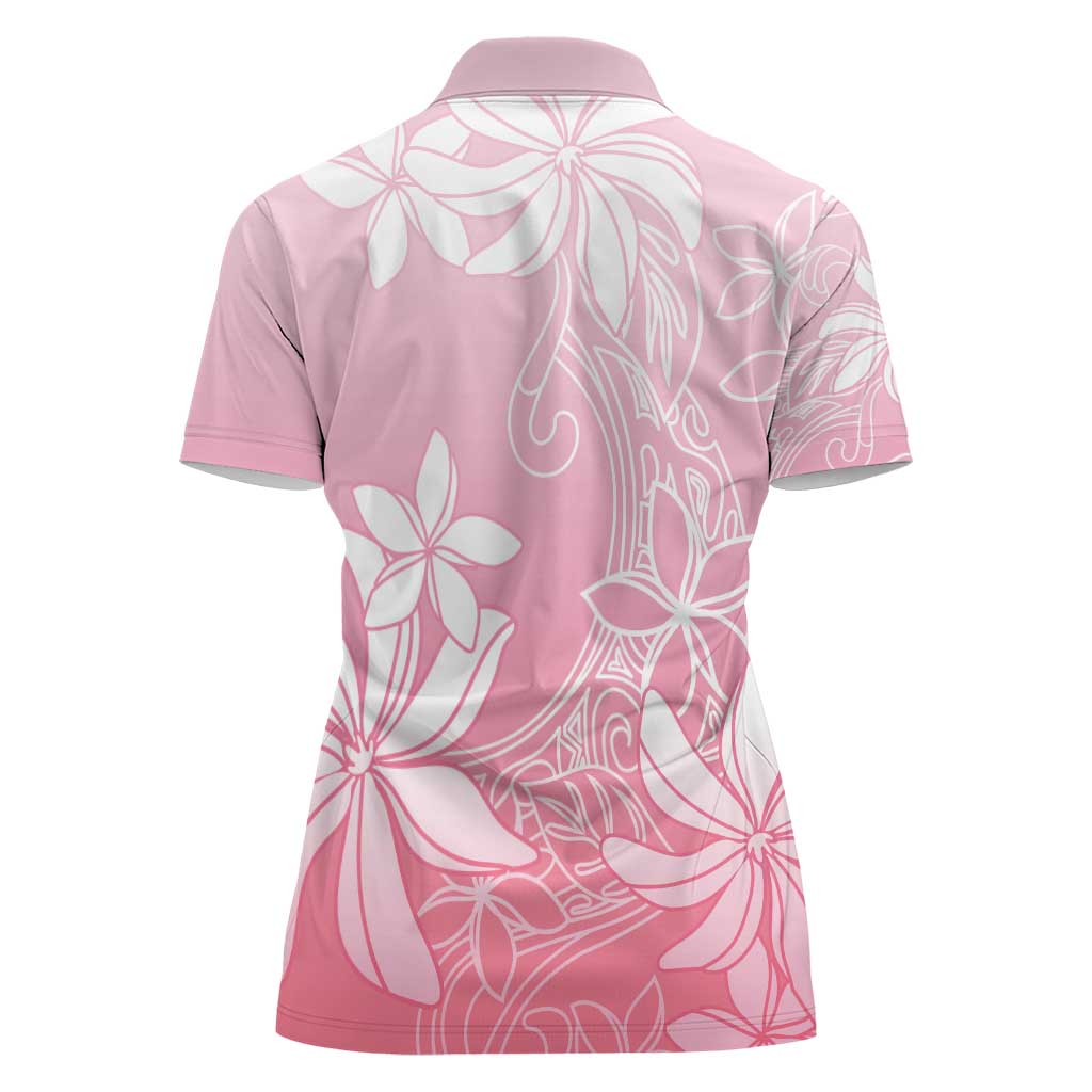 Tiare Tahiti Women Polo Shirt Pink Polynesia Motifs LT05 - Polynesian Pride