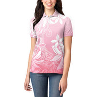 Tiare Tahiti Women Polo Shirt Pink Polynesia Motifs LT05 - Polynesian Pride