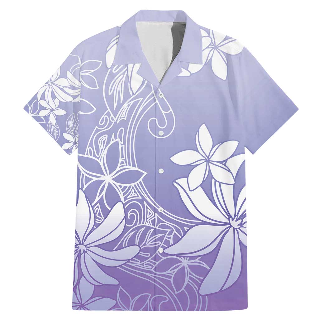Tiare Tahiti Family Matching Mermaid Dress and Hawaiian Shirt Purple Polynesia Motifs LT05 Dad's Shirt - Short Sleeve Purple - Polynesian Pride