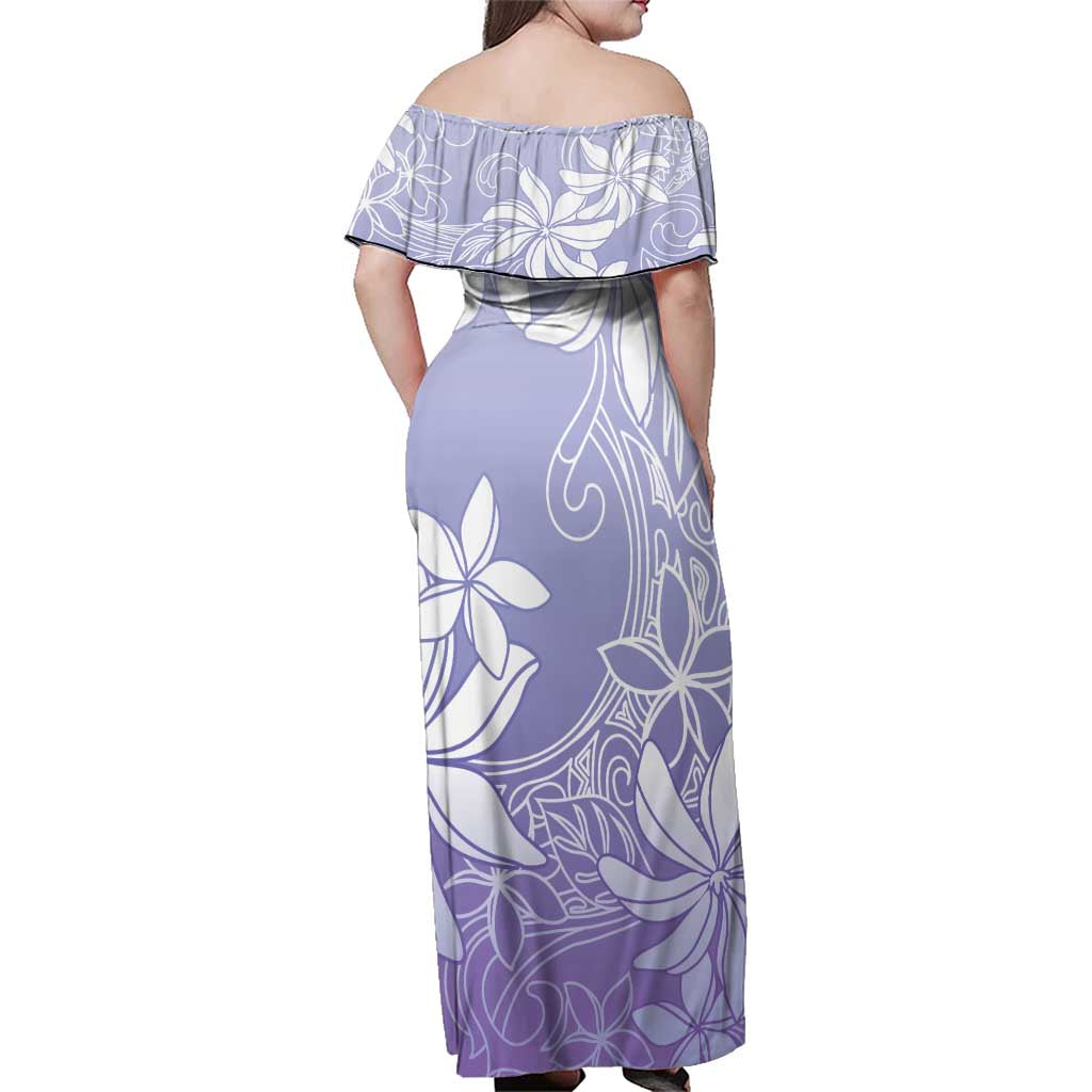 Tiare Tahiti Family Matching Off Shoulder Maxi Dress and Hawaiian Shirt Purple Polynesia Motifs LT05 - Polynesian Pride