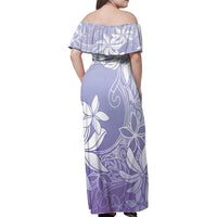 Tiare Tahiti Family Matching Off Shoulder Maxi Dress and Hawaiian Shirt Purple Polynesia Motifs LT05 - Polynesian Pride