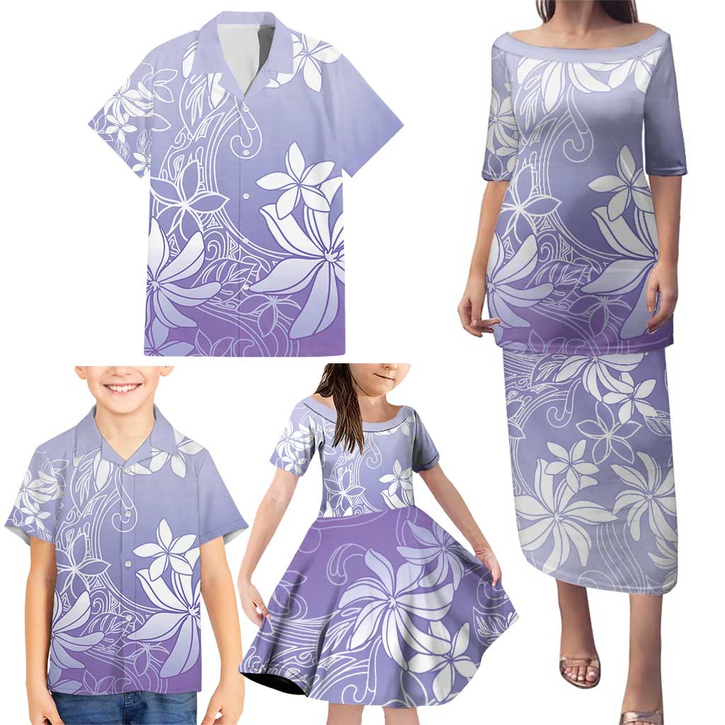 Tiare Tahiti Family Matching Puletasi and Hawaiian Shirt Purple Polynesia Motifs LT05 - Polynesian Pride
