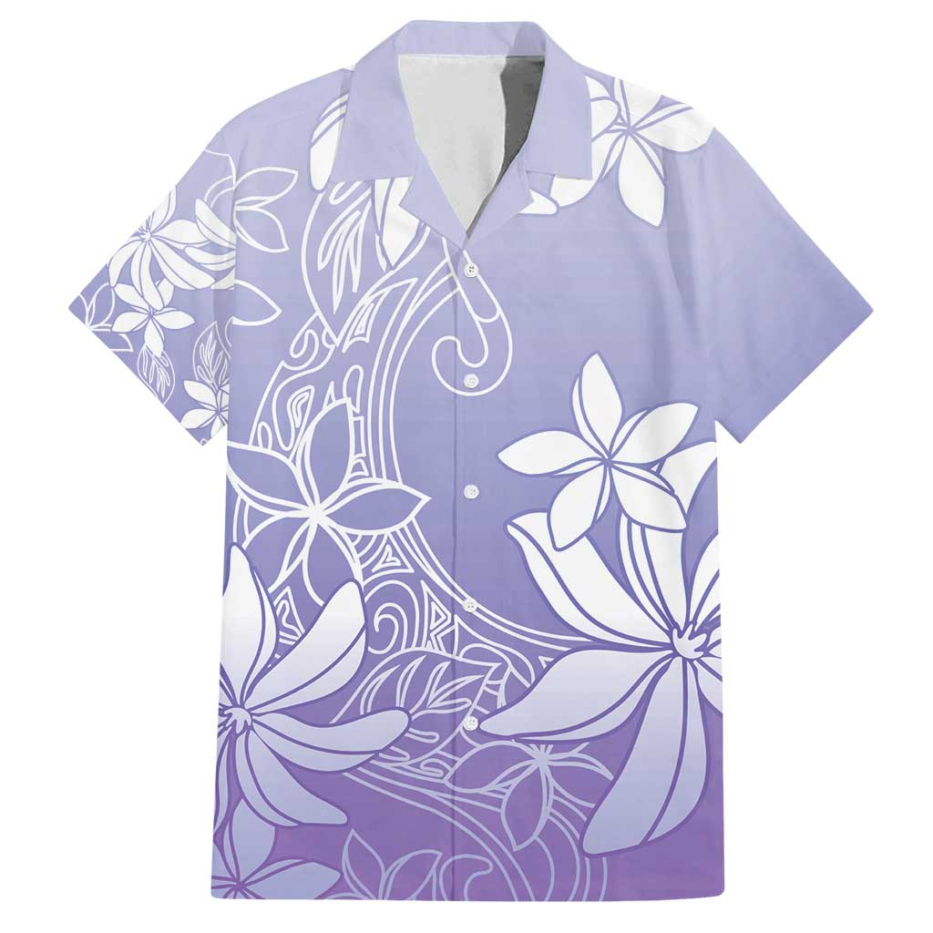 Tiare Tahiti Family Matching Puletasi and Hawaiian Shirt Purple Polynesia Motifs LT05 Dad's Shirt - Short Sleeve Purple - Polynesian Pride