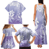 Tiare Tahiti Family Matching Tank Maxi Dress and Hawaiian Shirt Purple Polynesia Motifs LT05 - Polynesian Pride
