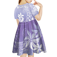 Tiare Tahiti Kid Short Sleeve Dress Purple Polynesia Motifs - Polynesian Pride