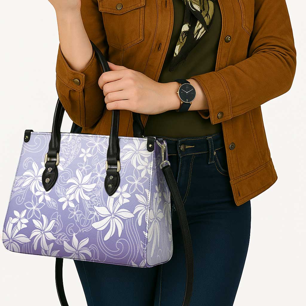 Tiare Tahiti Leather Bag Purple Polynesia Motifs LT05 - Polynesian Pride