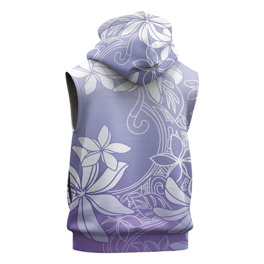 Tiare Tahiti Sleeveless Zip Hoodie Purple Polynesia Motifs LT05 - Polynesian Pride