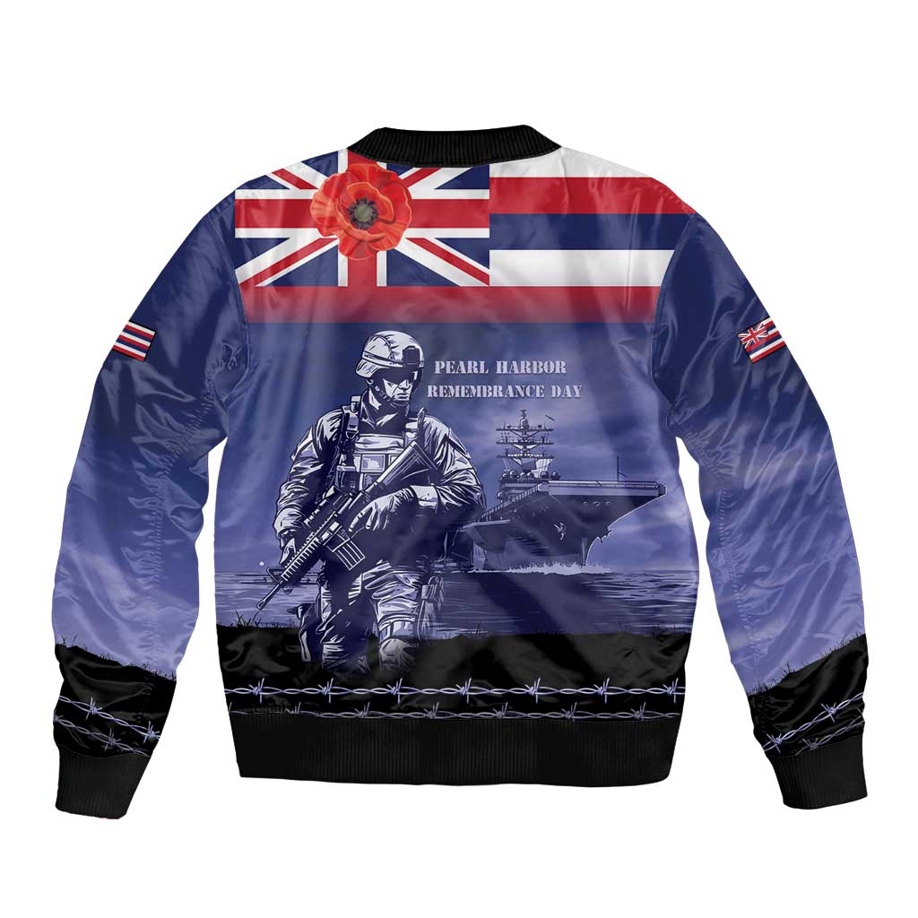 Hawaii Pearl Harbor Remembrance Day Bomber Jacket Flag Style