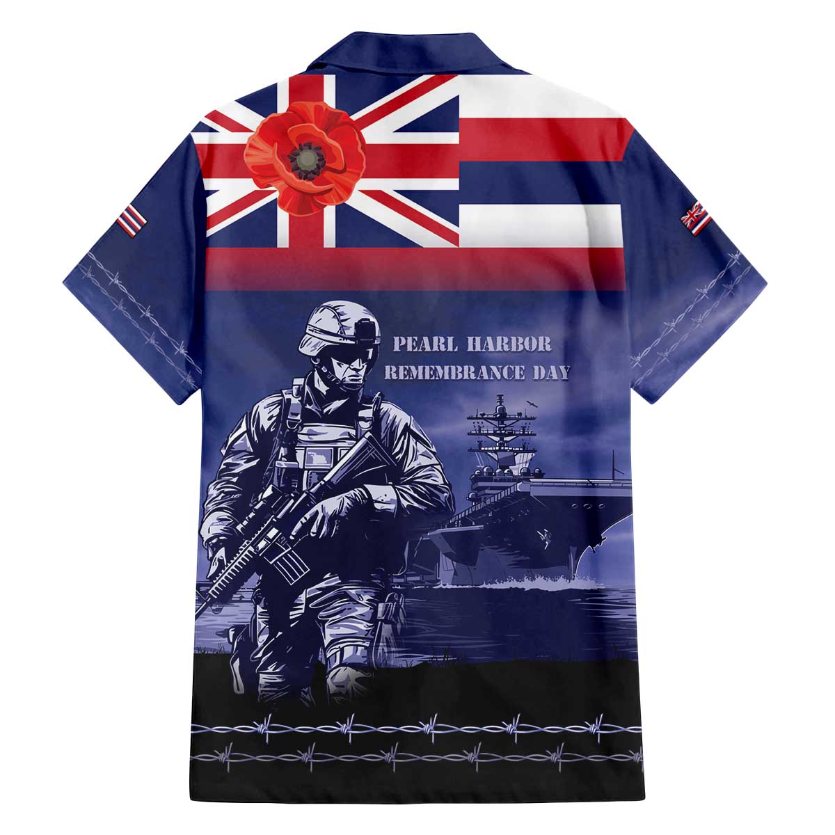 Hawaii Pearl Harbor Remembrance Day Family Matching Off The Shoulder Long Sleeve Dress and Hawaiian Shirt Flag Style LT05 - Polynesian Pride