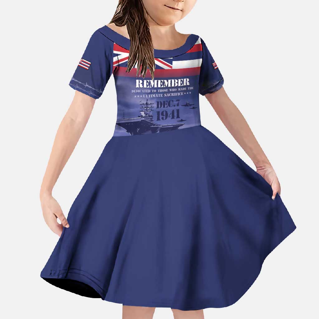 Hawaii Pearl Harbor Remembrance Day Family Matching Off Shoulder Maxi Dress and Hawaiian Shirt Flag Style