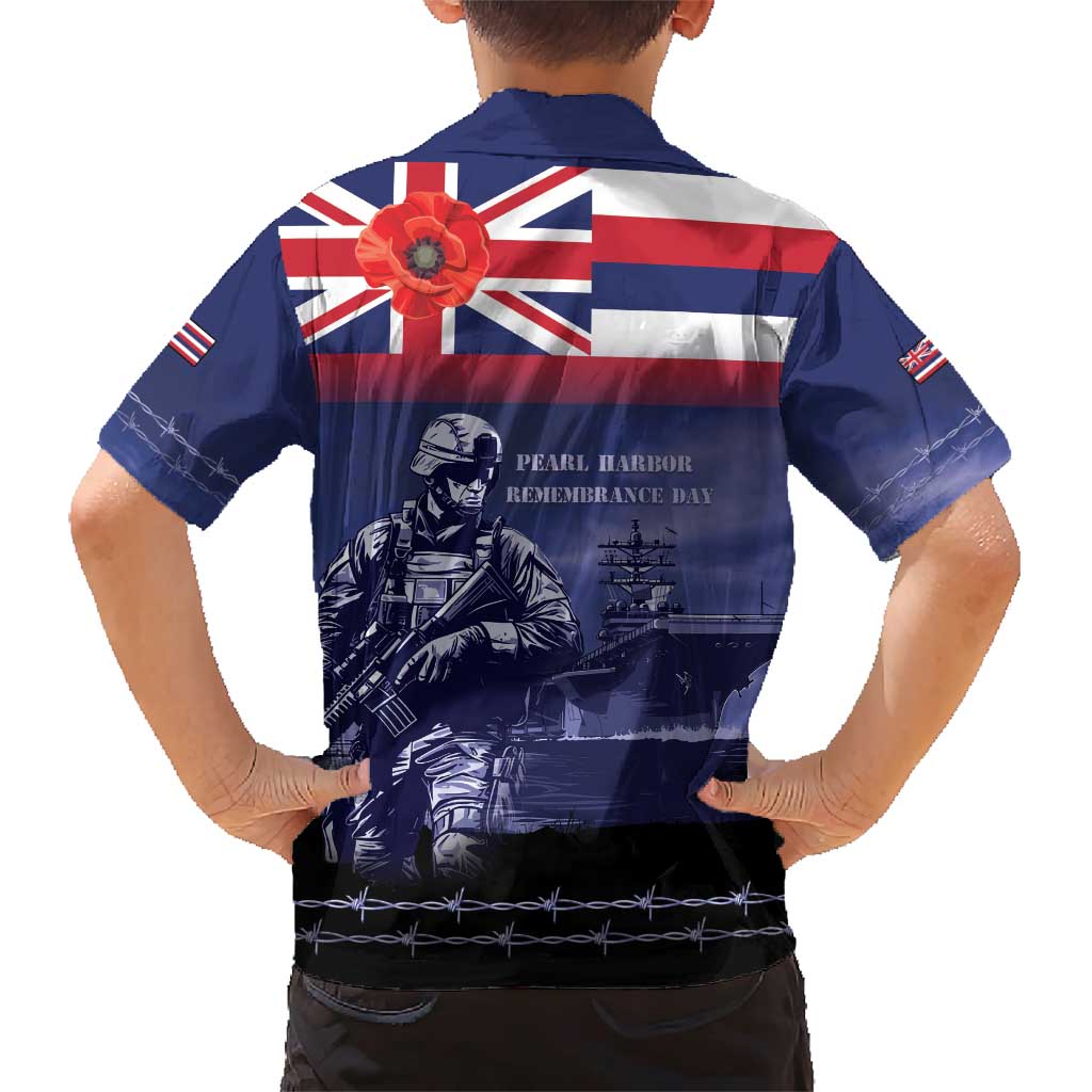 Hawaii Pearl Harbor Remembrance Day Family Matching Short Sleeve Bodycon Dress and Hawaiian Shirt Flag Style LT05 - Polynesian Pride