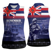 Hawaii Pearl Harbor Remembrance Day Women Sleeveless Polo Shirt Flag Style
