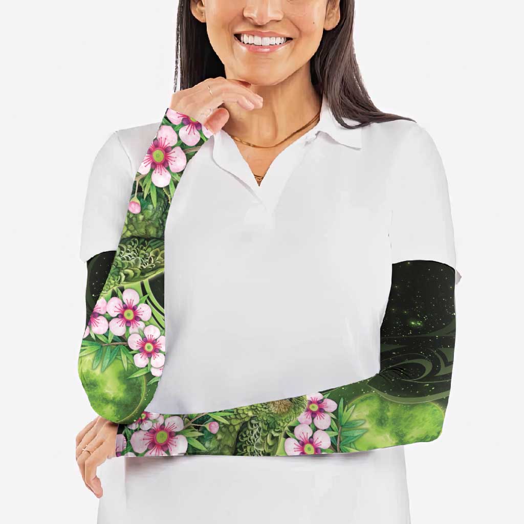 New Zealand Aotearoa Kakapo Arm Sleeves Maori Pattern With Manuka Galaxy Style - Polynesian Pride