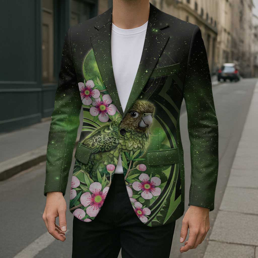 New Zealand Aotearoa Kakapo Blazer Maori Pattern With Manuka Galaxy Style - Polynesian Pride