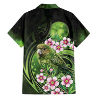 New Zealand Aotearoa Kakapo Family Matching Short Sleeve Bodycon Dress and Hawaiian Shirt Maori Pattern With Manuka Galaxy Style - Polynesian Pride