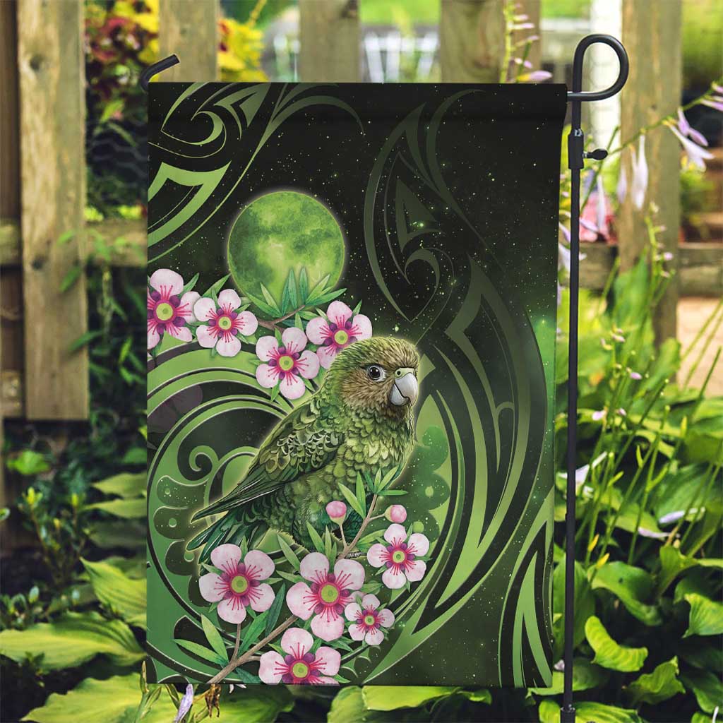 New Zealand Aotearoa Kakapo Garden Flag Maori Pattern With Manuka Galaxy Style - Polynesian Pride