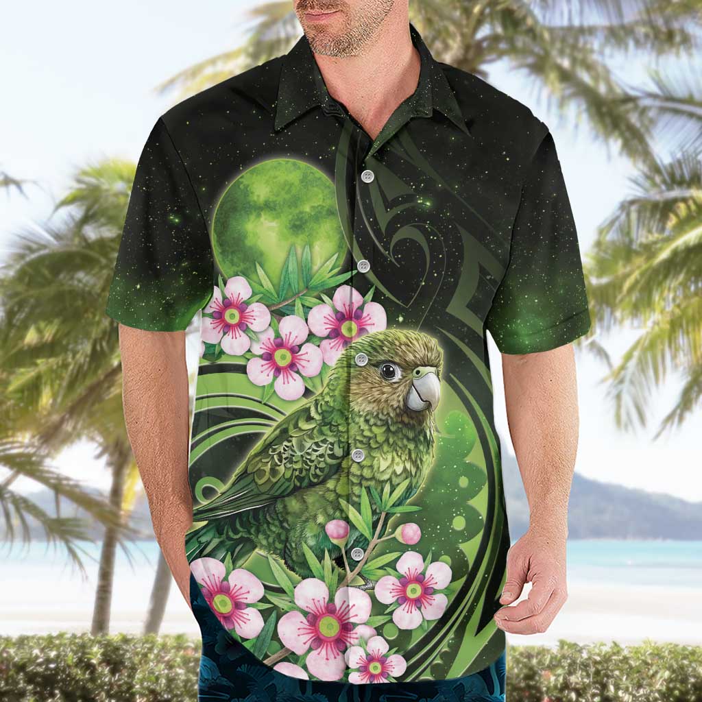 New Zealand Aotearoa Kakapo Hawaiian Shirt Maori Pattern With Manuka Galaxy Style - Polynesian Pride