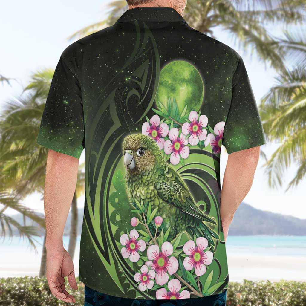 New Zealand Aotearoa Kakapo Hawaiian Shirt Maori Pattern With Manuka Galaxy Style - Polynesian Pride