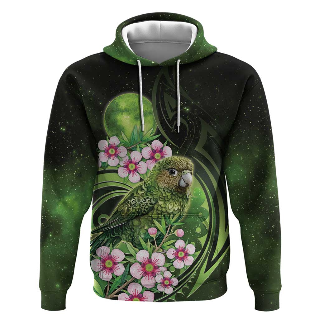 New Zealand Aotearoa Kakapo Hoodie Maori Pattern With Manuka Galaxy Style - Polynesian Pride