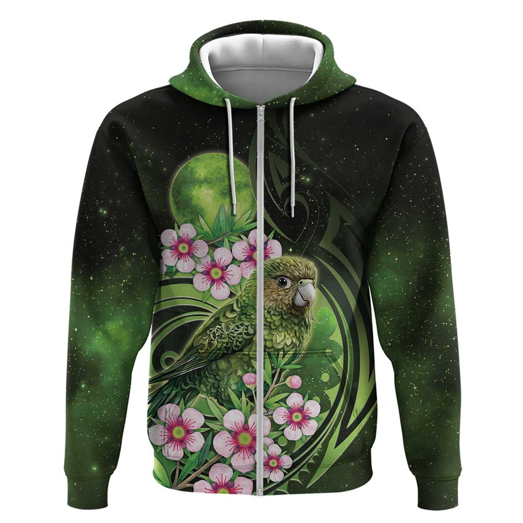 New Zealand Aotearoa Kakapo Hoodie Maori Pattern With Manuka Galaxy Style - Polynesian Pride