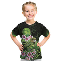 New Zealand Aotearoa Kakapo Kid T Shirt Maori Pattern With Manuka Galaxy Style - Polynesian Pride