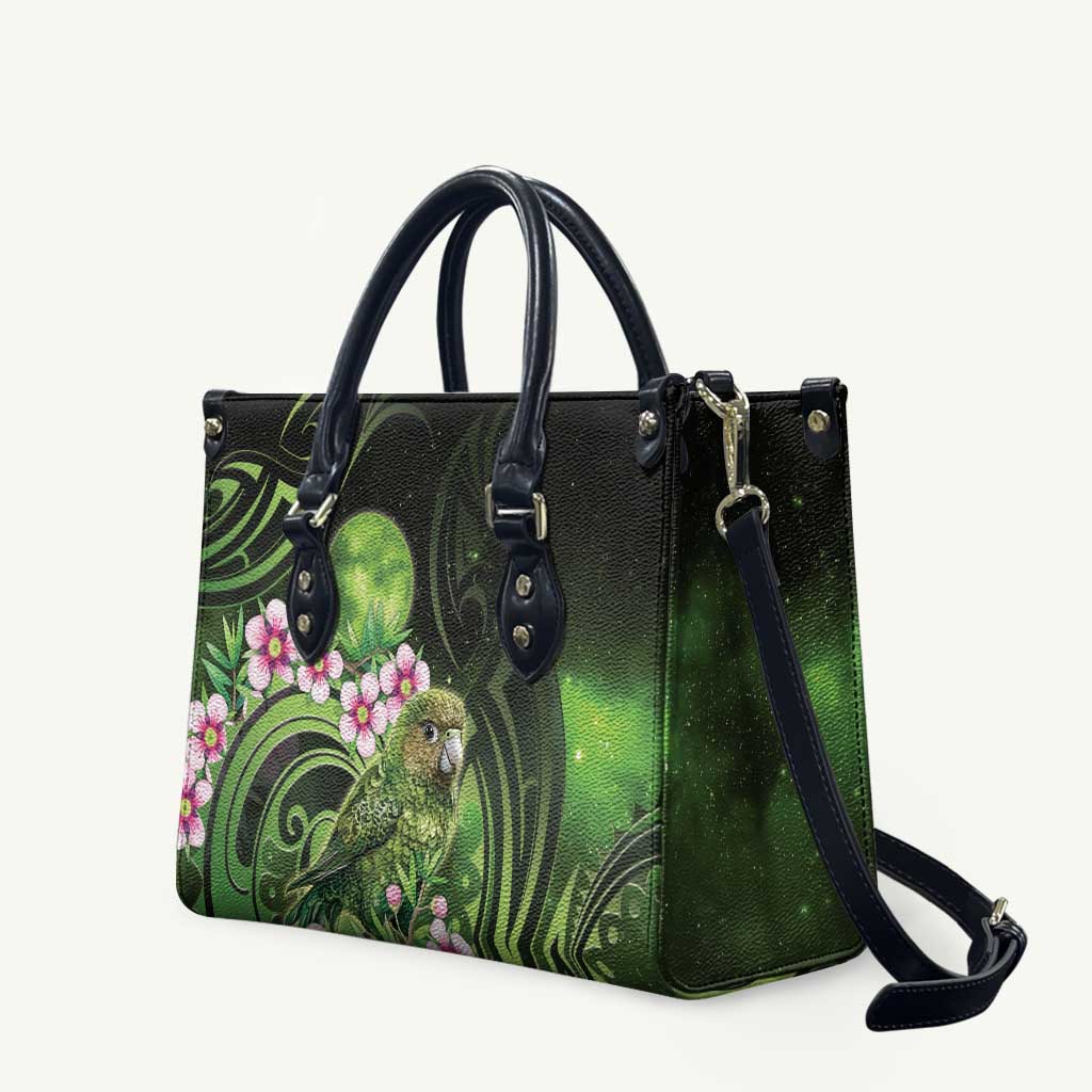 New Zealand Aotearoa Kakapo Leather Bag Maori Pattern With Manuka Galaxy Style - Polynesian Pride