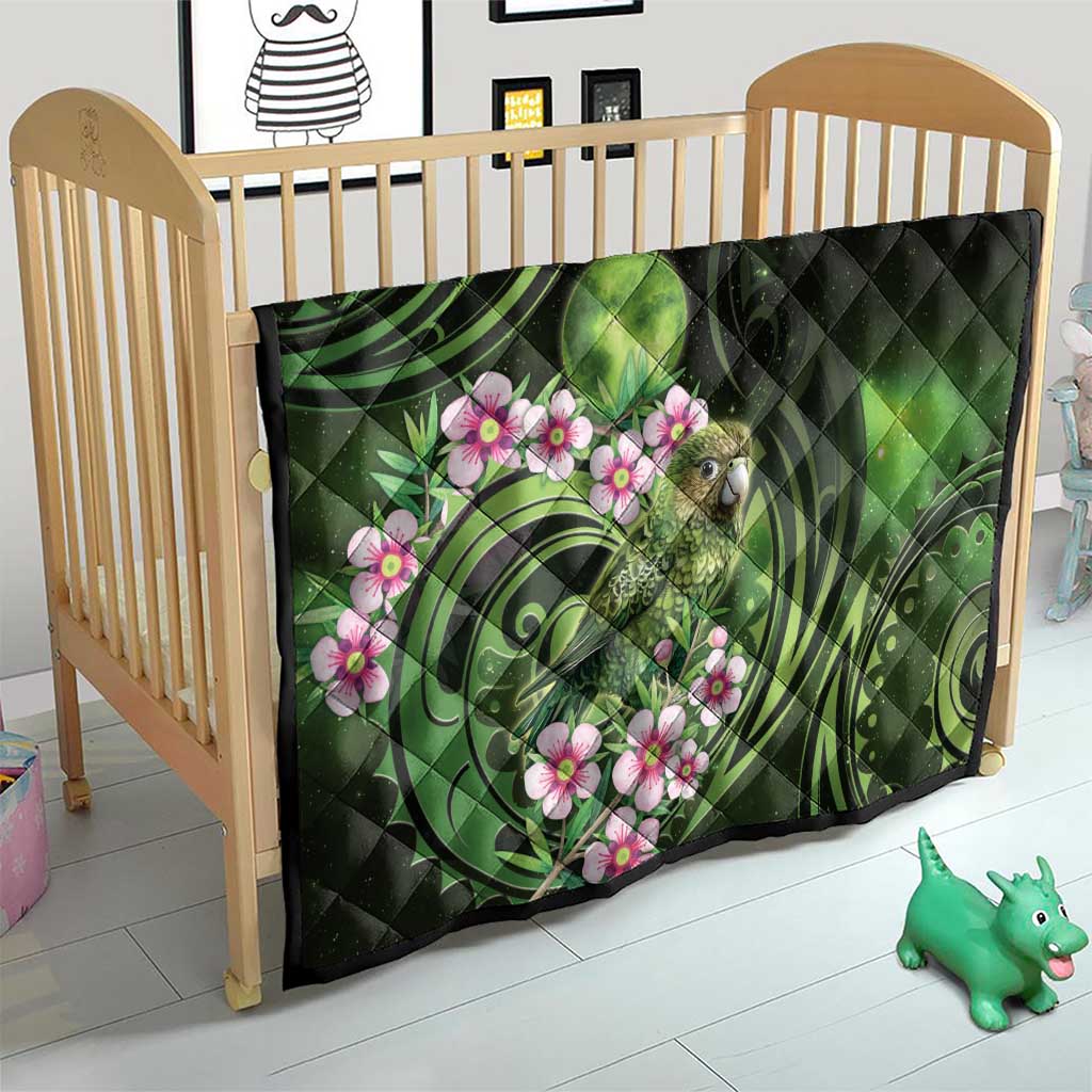 New Zealand Aotearoa Kakapo Quilt Maori Pattern With Manuka Galaxy Style - Polynesian Pride