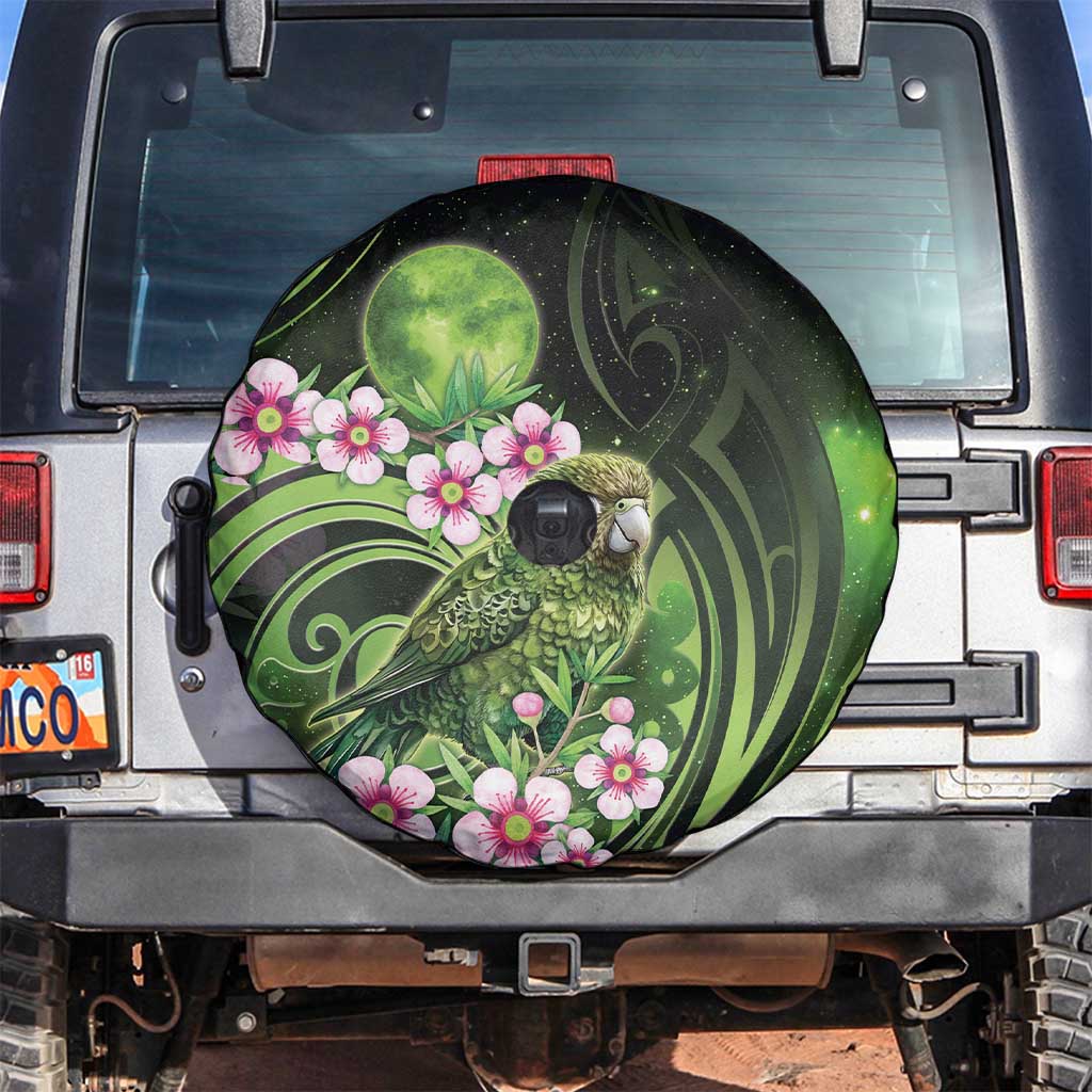 New Zealand Aotearoa Kakapo Spare Tire Cover Maori Pattern With Manuka Galaxy Style - Polynesian Pride